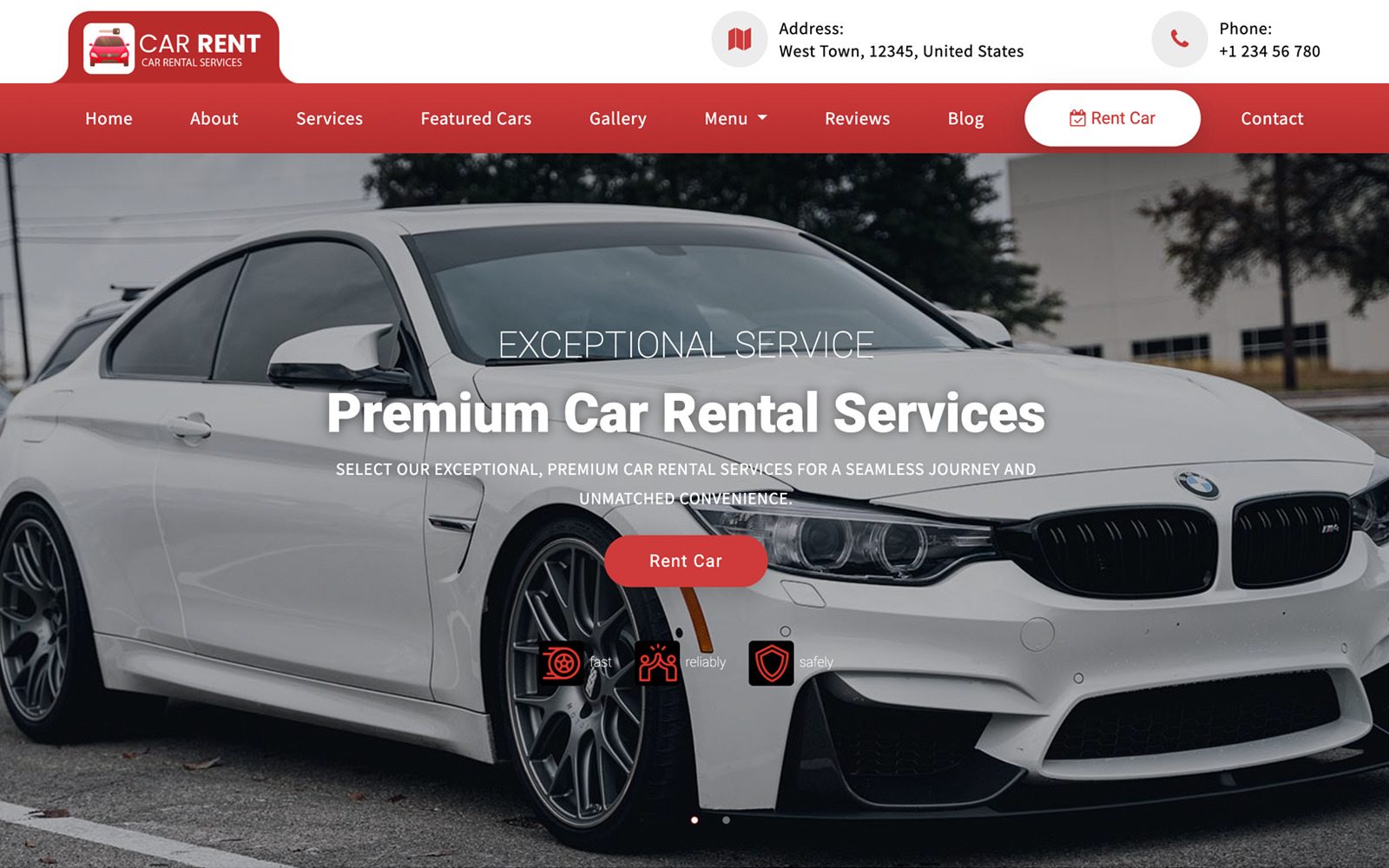 Rento Car Rental Multipurpose Responsive site Template