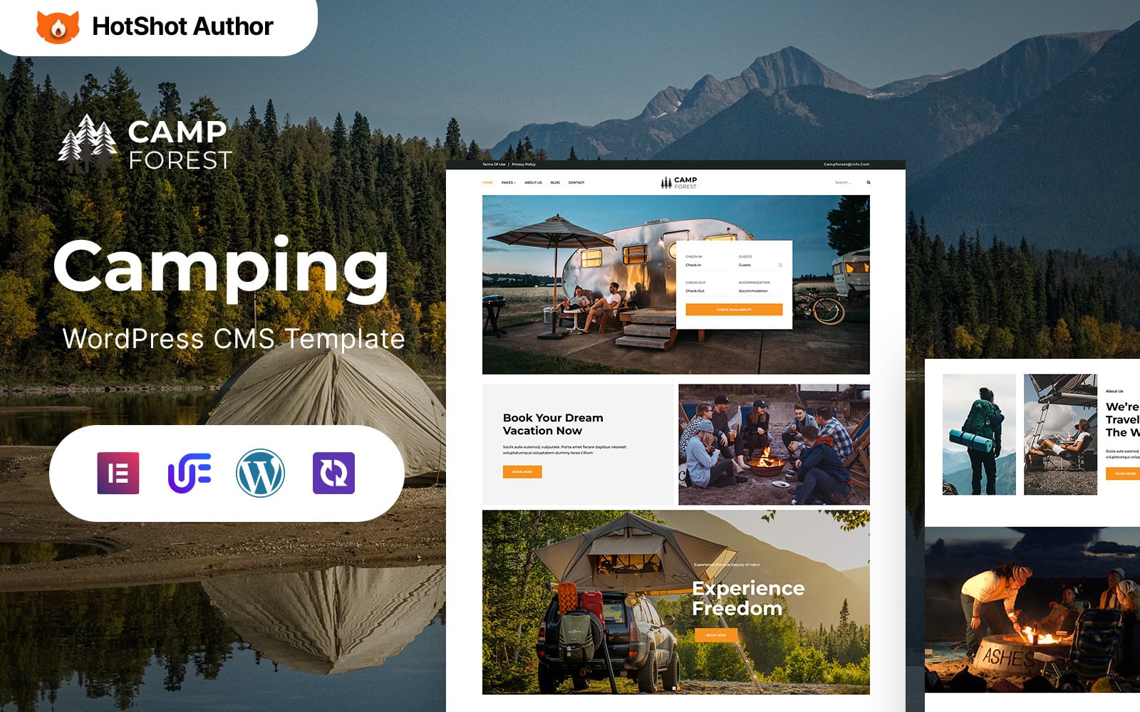 Camp Forest Camping, Hiking And Adventure WordPress Elementor Theme