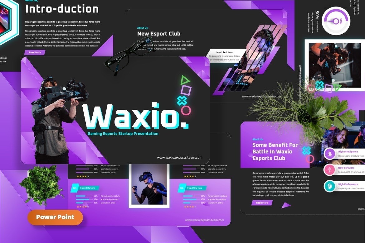Waxio - Gaming Esports Powerpoint Template - TemplateMonster