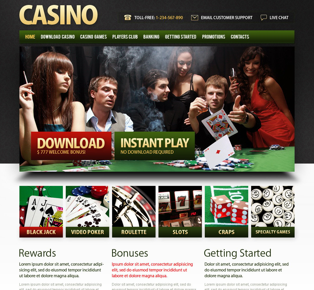 Online Casino Moto CMS HTML Template #41088