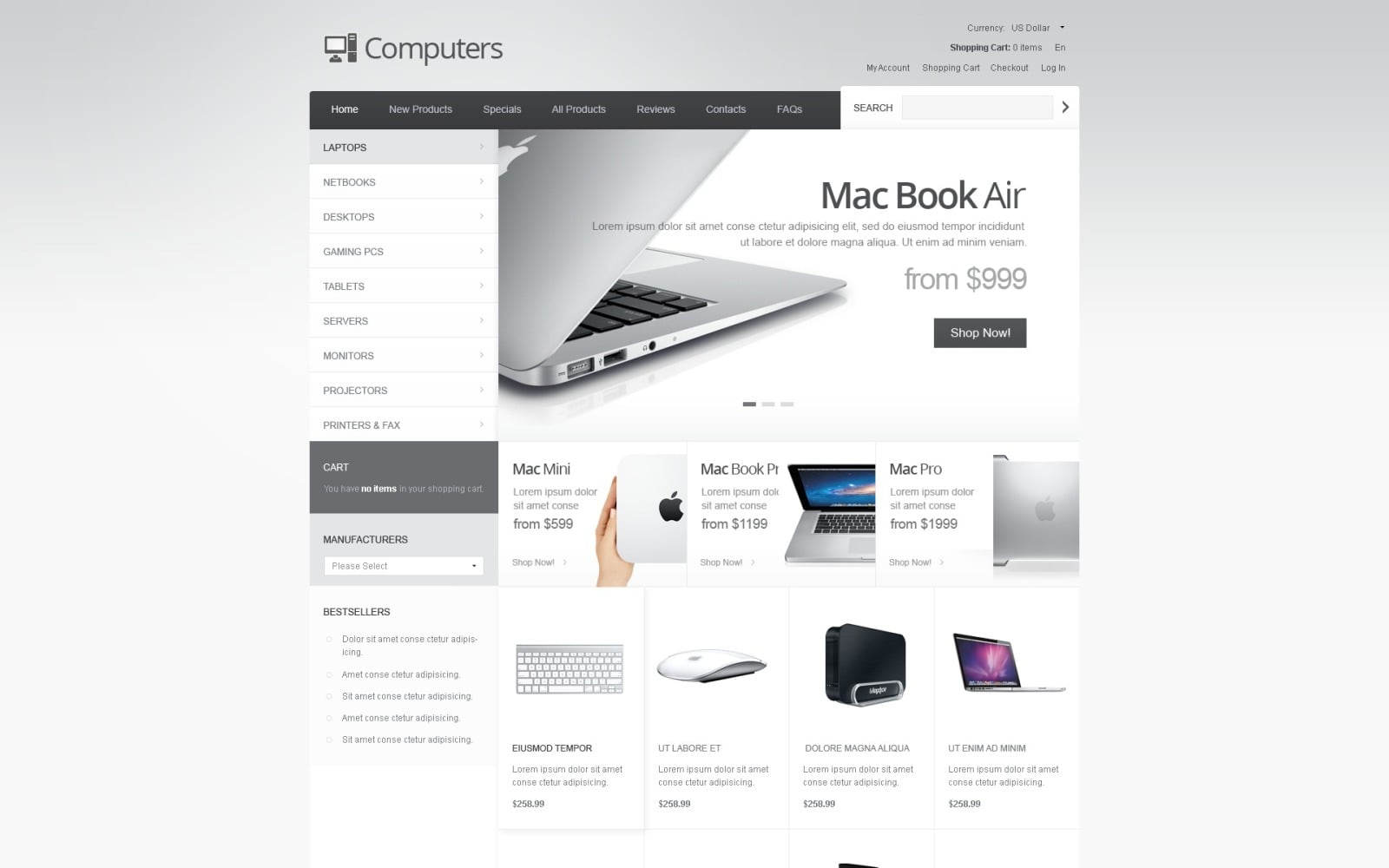Computer Store ZenCart Template #41624 - TemplateMonster
