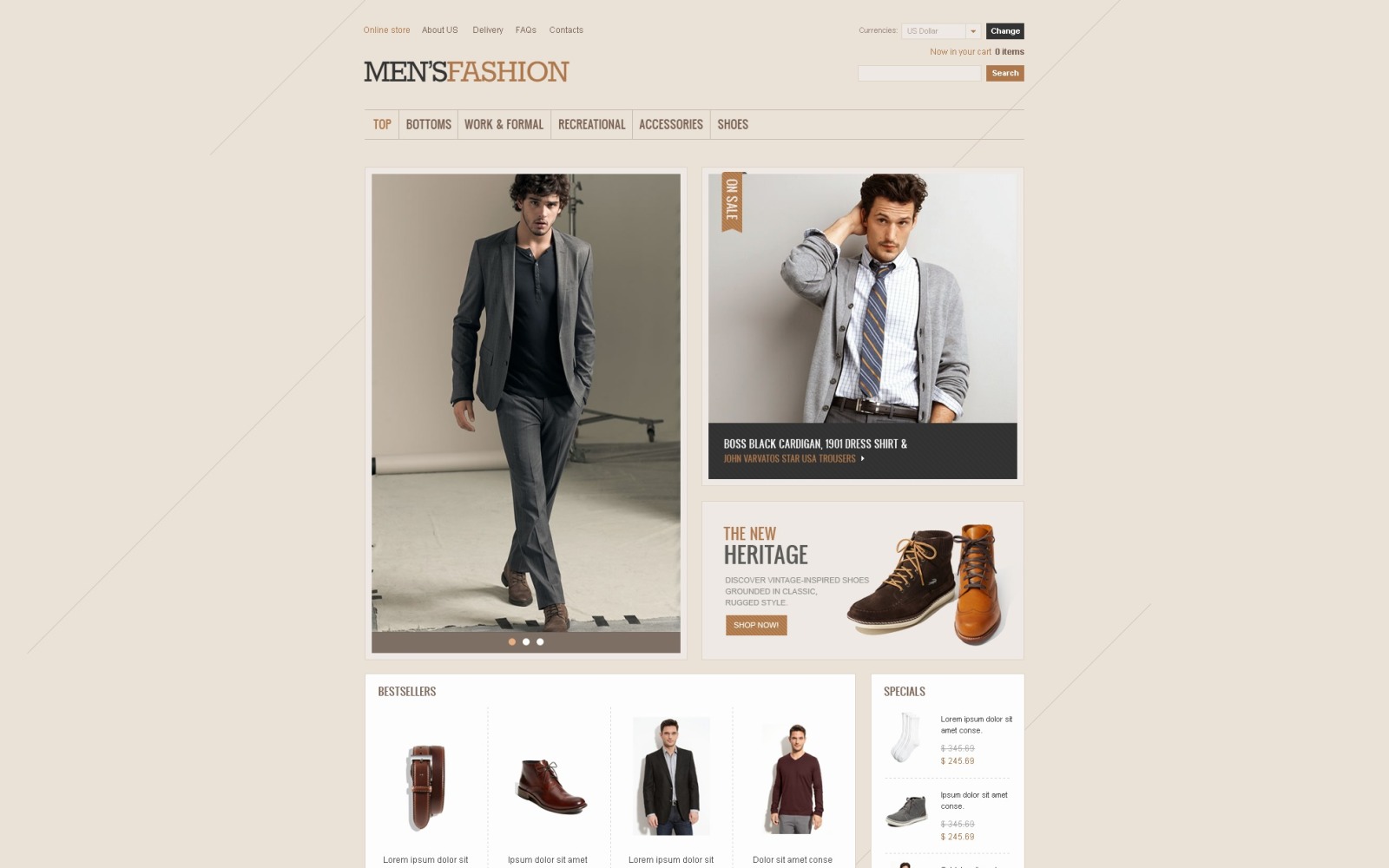 Men's Fashion VirtueMart Template #41806 - TemplateMonster