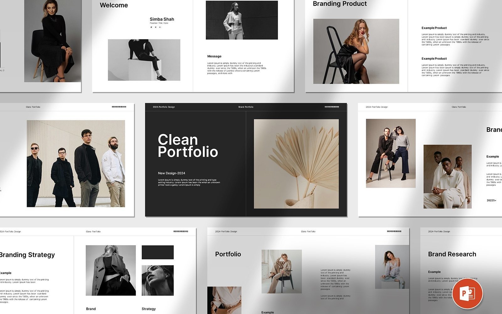 Clean Portfolio PowerPoint Presentation Template Layout