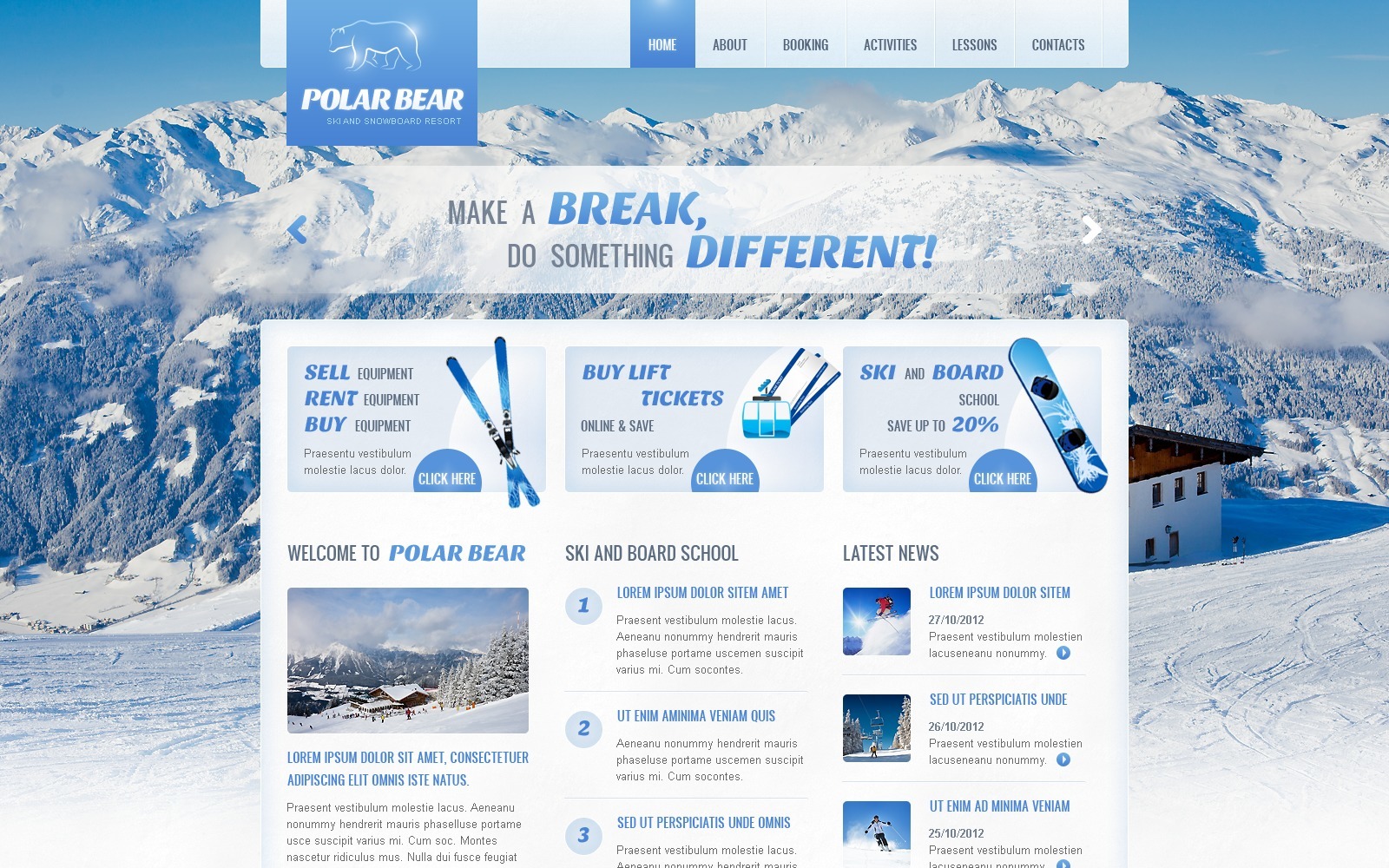 Skiing Website Template 41939 TemplateMonster