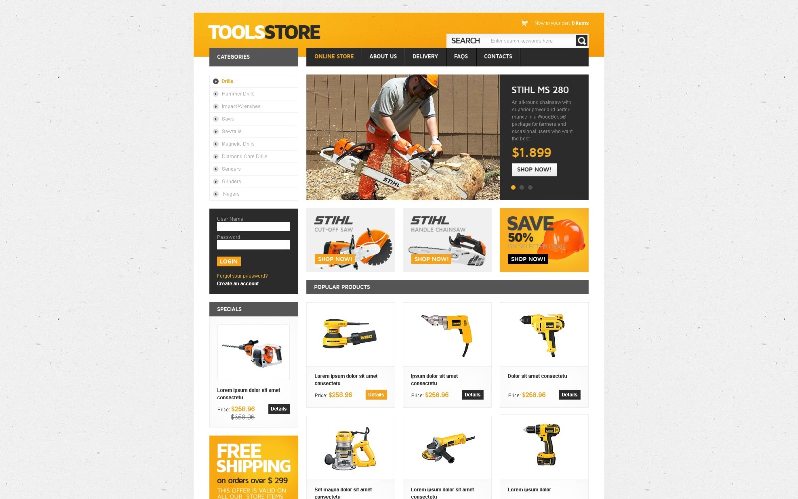 Tools Store VirtueMart Template #42144 - TemplateMonster