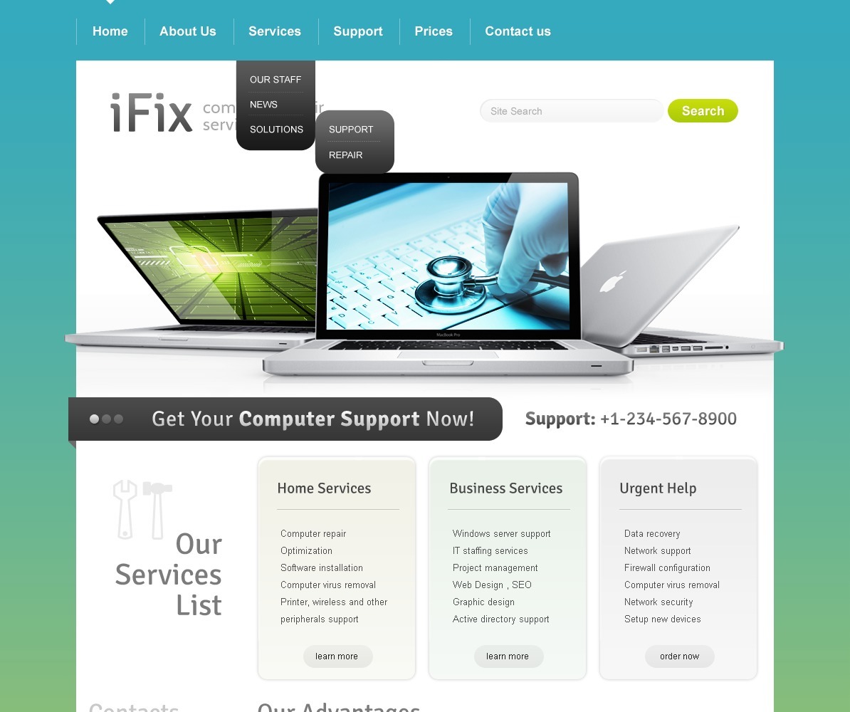 Computer Repair Website Template 42653 TemplateMonster