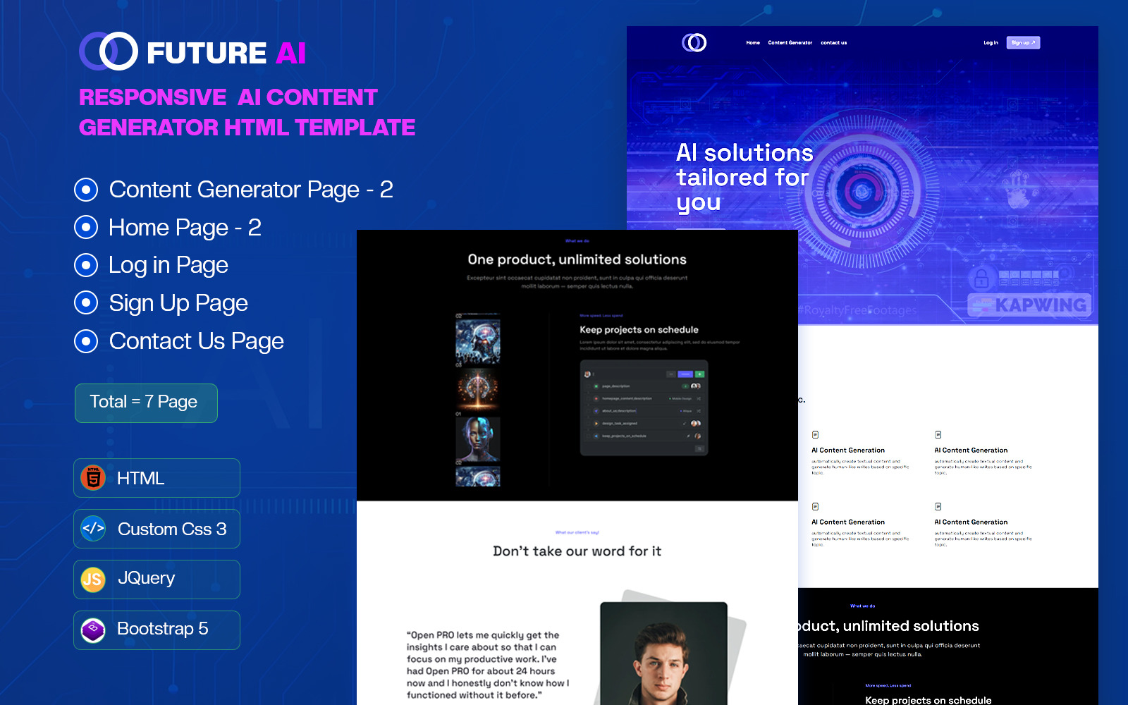 Future AI - Responsive AI Content Generator & AI Web Application HTML ...