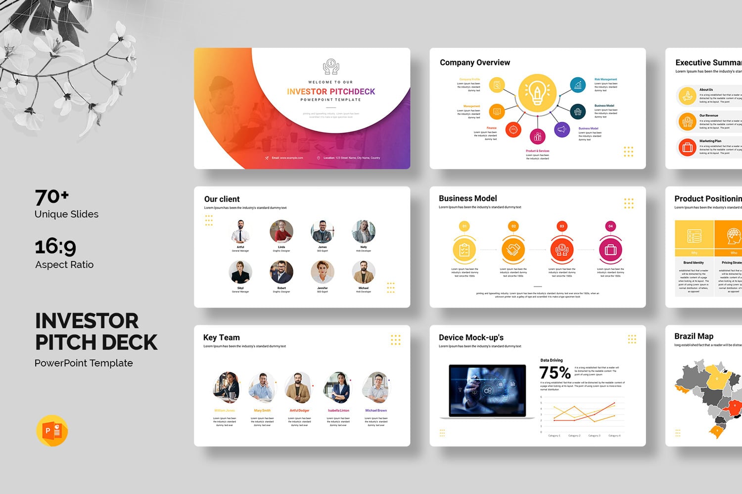Investor Pitch Deck PowerPoint #431619 - TemplateMonster