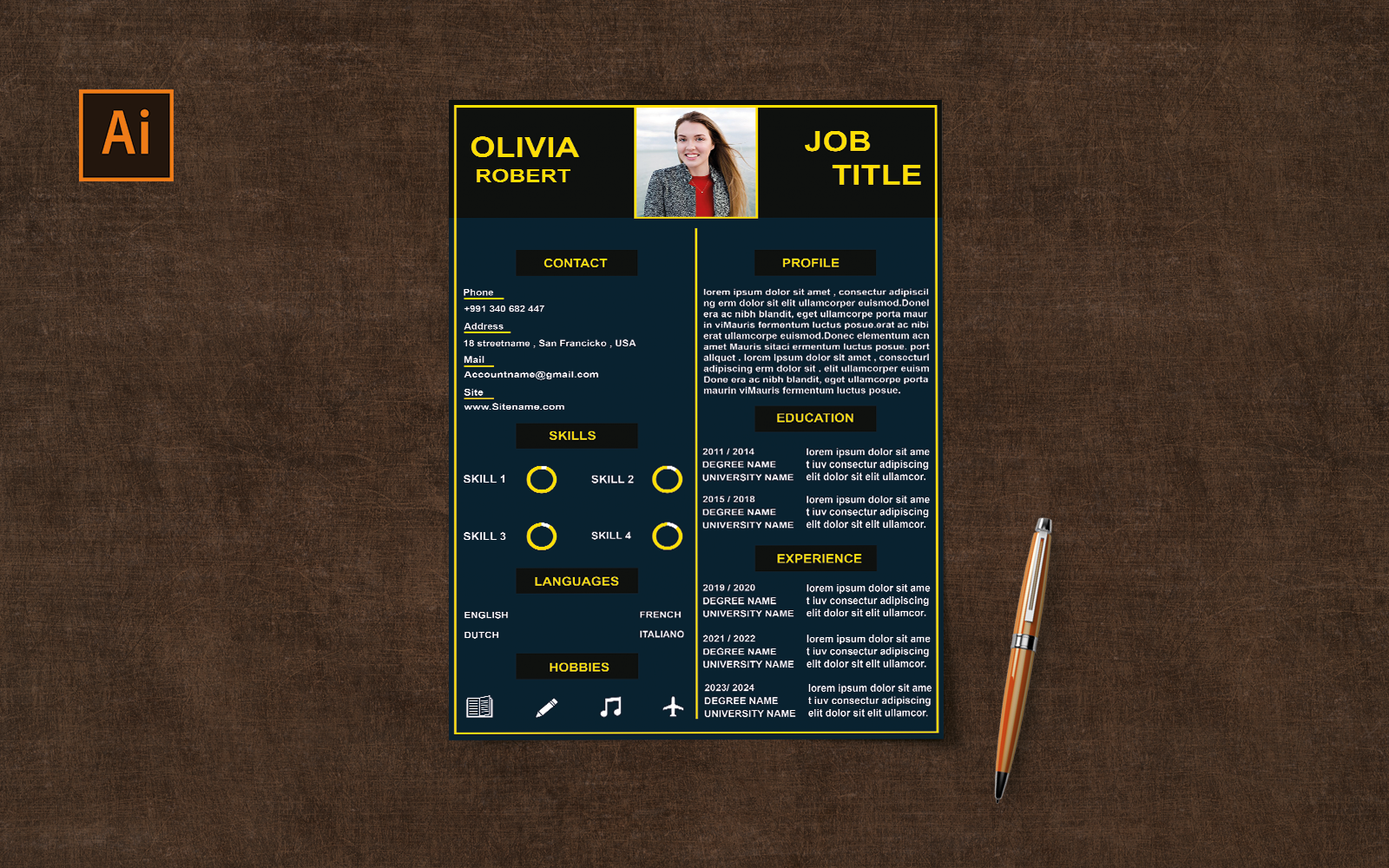 Free creative Resume template #434690 - TemplateMonster