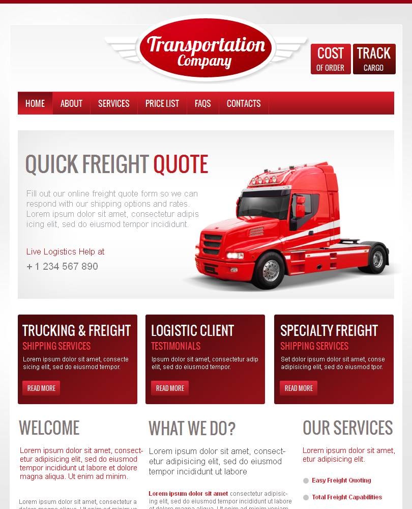 Transportation Facebook HTML CMS Template - TemplateMonster