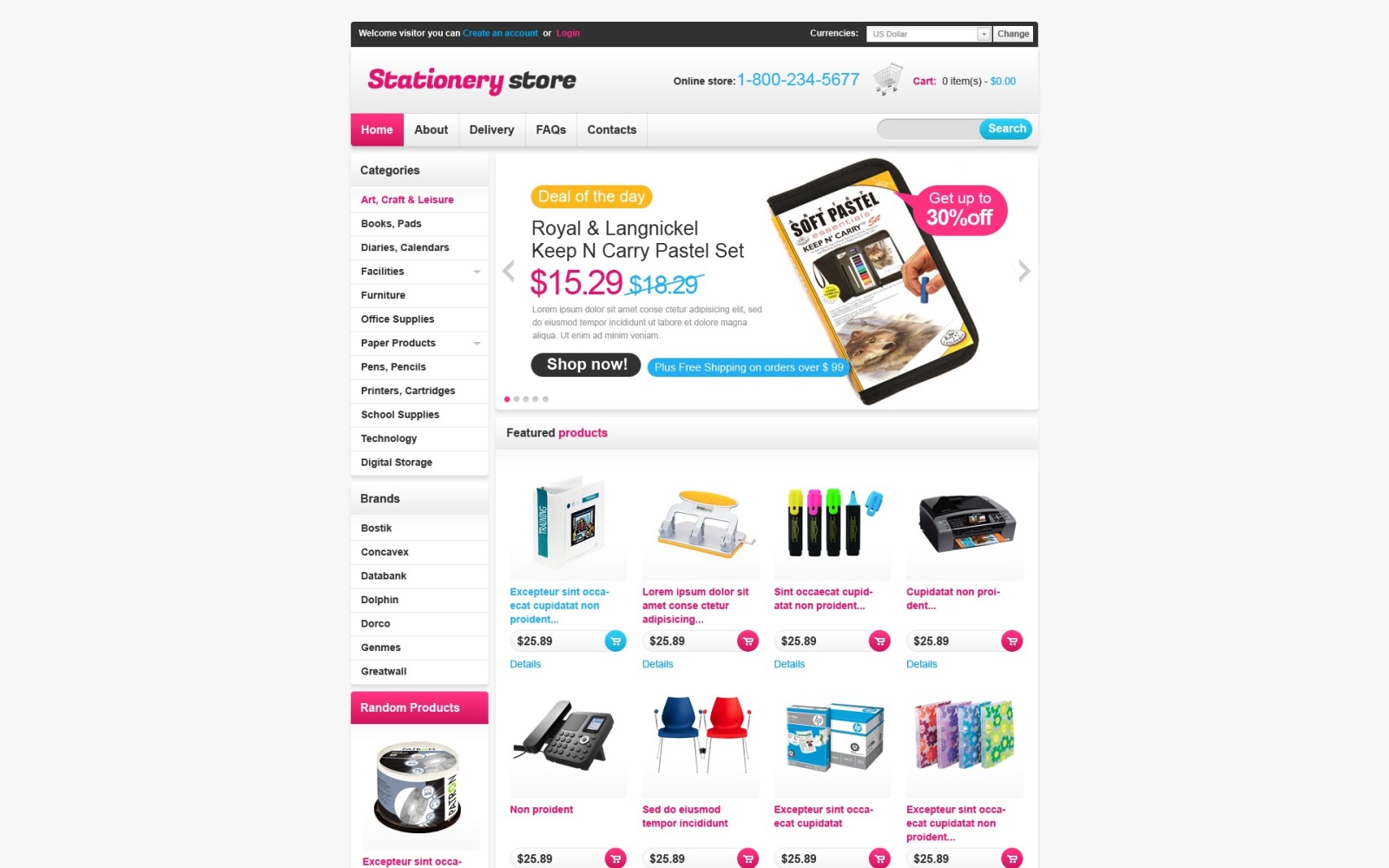 Stationery Store VirtueMart Template - TemplateMonster