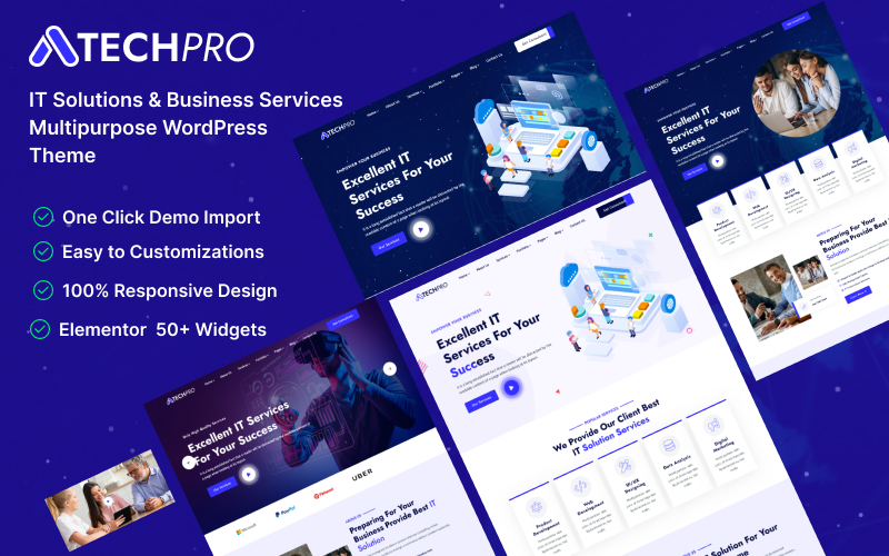 TechPro – Thème WordPress polyvalent pour les solutions informatiques ...