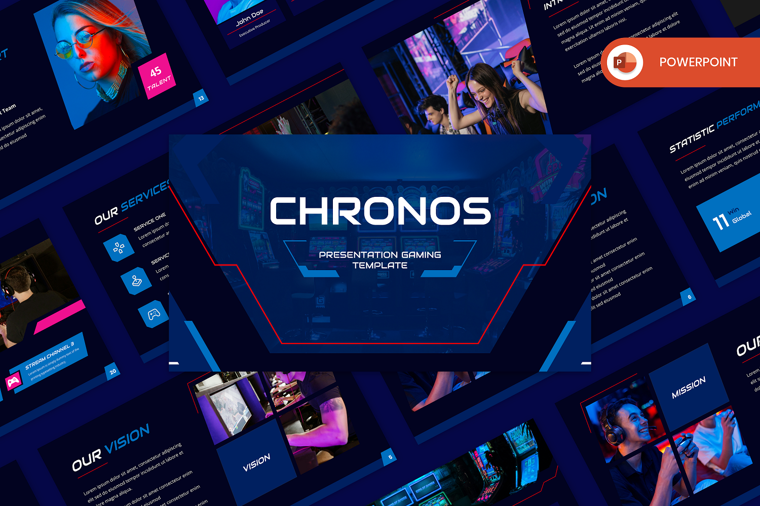 Chronos - Gaming PowerPoint Template - TemplateMonster