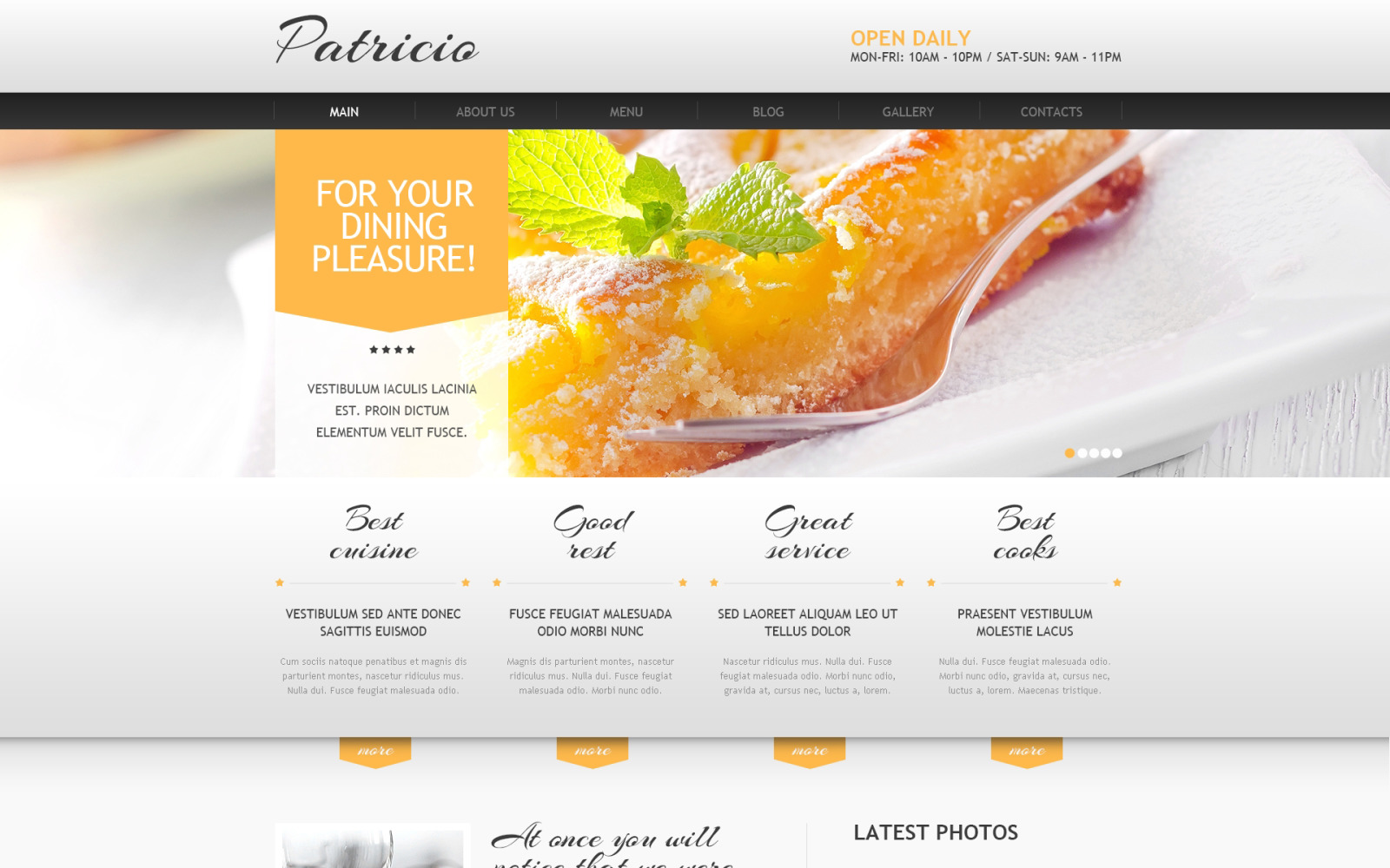 Plantilla Joomla de cafetería y restaurante TemplateMonster