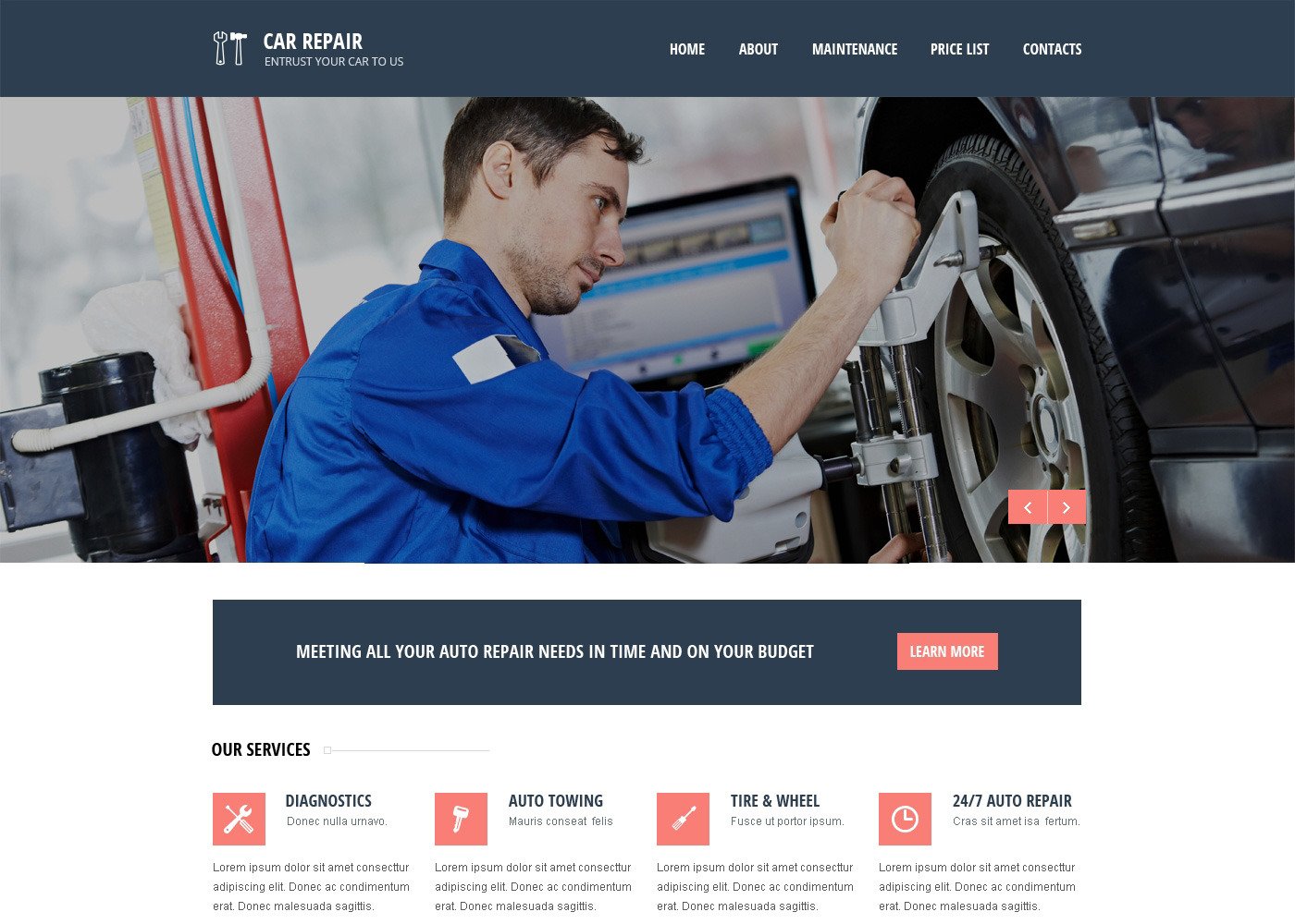 Car Repair Responsive Website Template TemplateMonster
