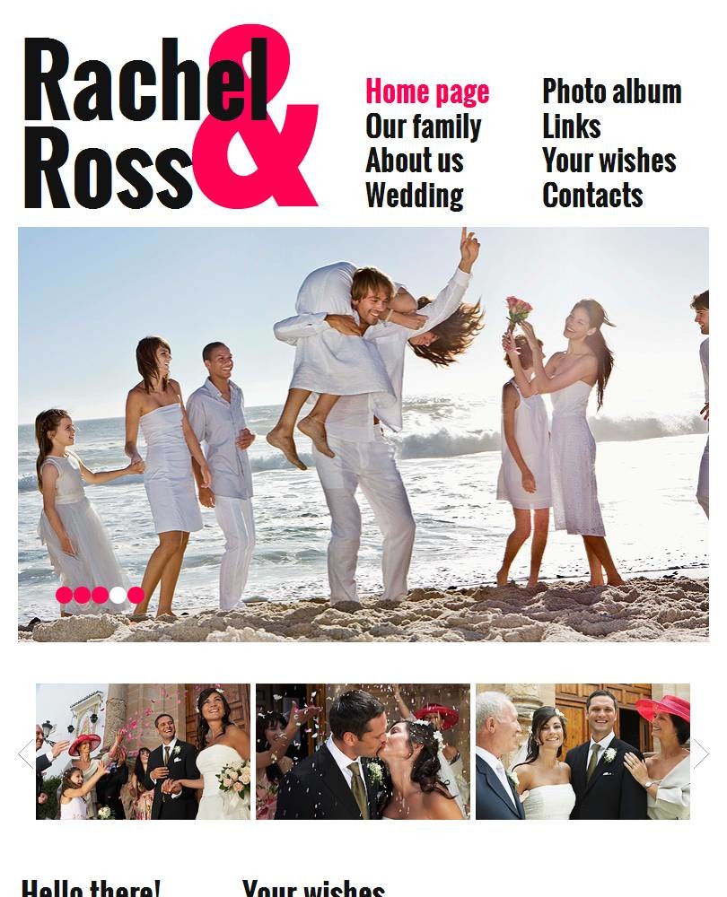 Wedding Album Facebook HTML CMS Template TemplateMonster