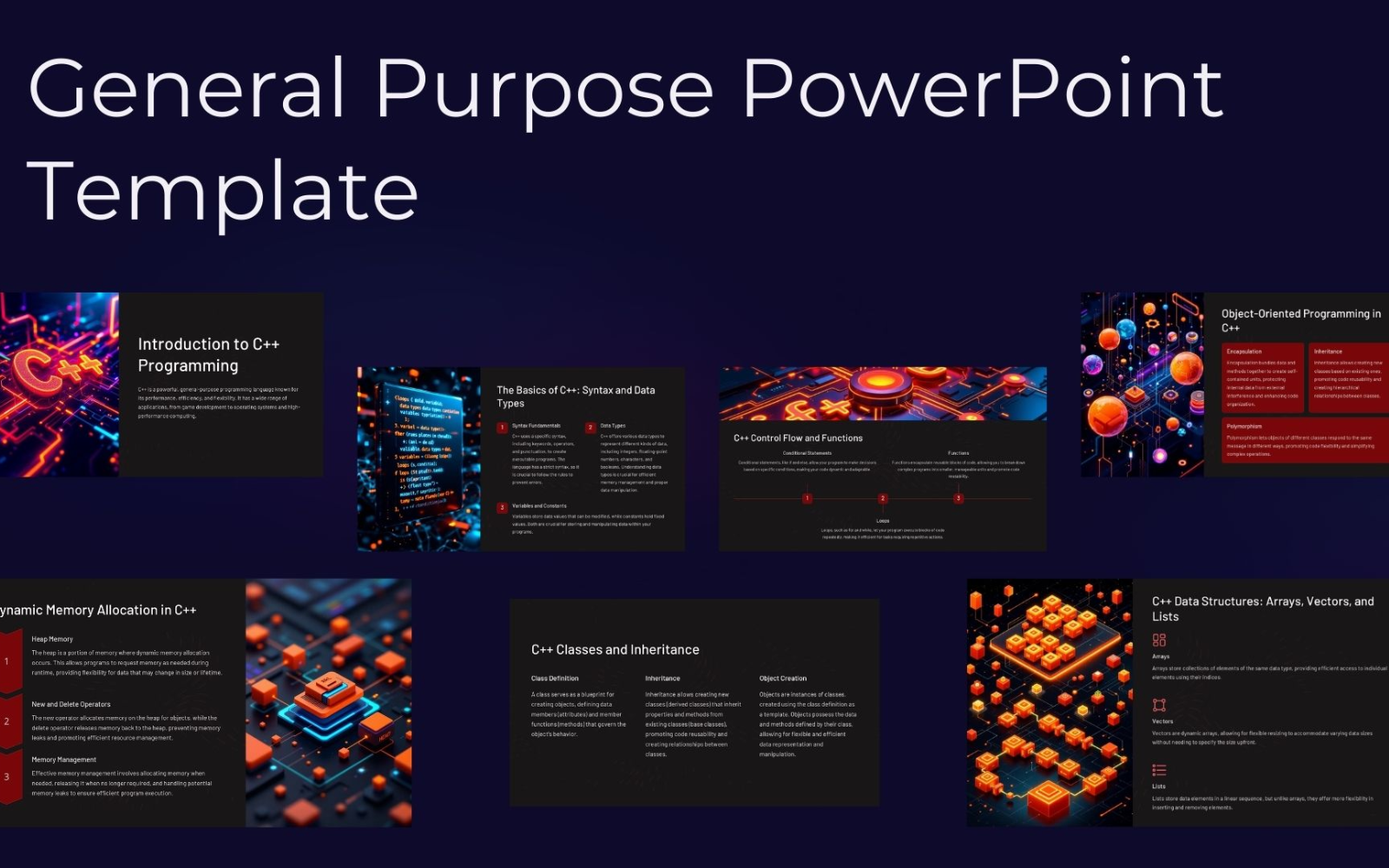 General Purpose PowerPoint Presentation Template: Introduction to C++ ...