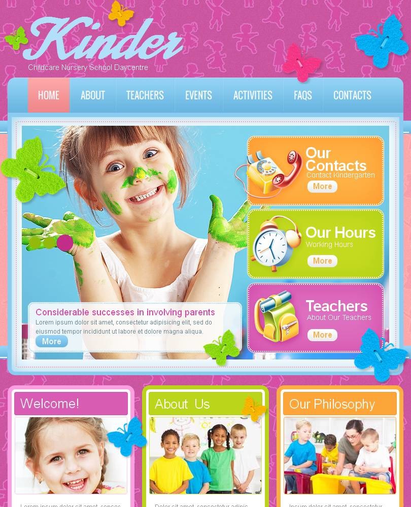 Kids Center Facebook HTML CMS Template - TemplateMonster