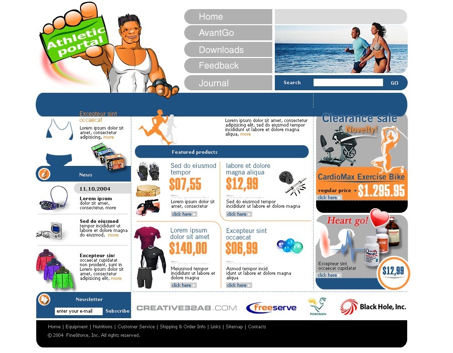 Sports Store site Template 4703 TemplateMonster