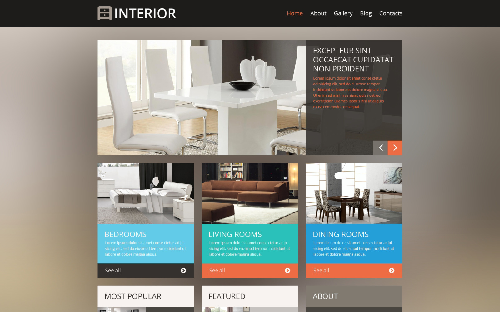 Interior Design WordPress Theme #47224 - TemplateMonster