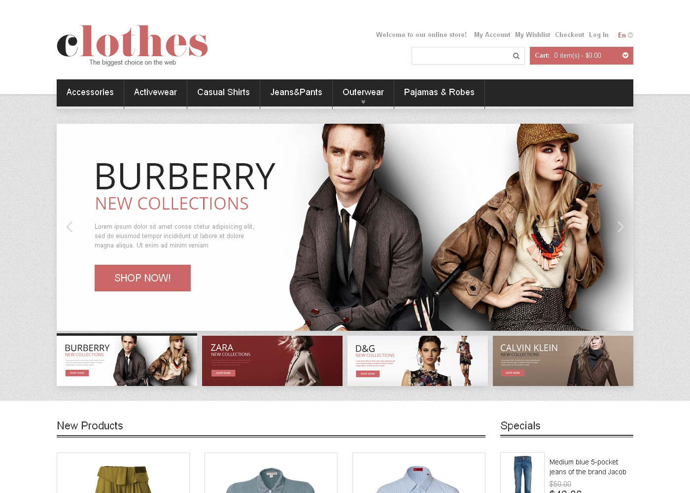 Clothes for Any Weather Magento Theme Magento 1.9 47401