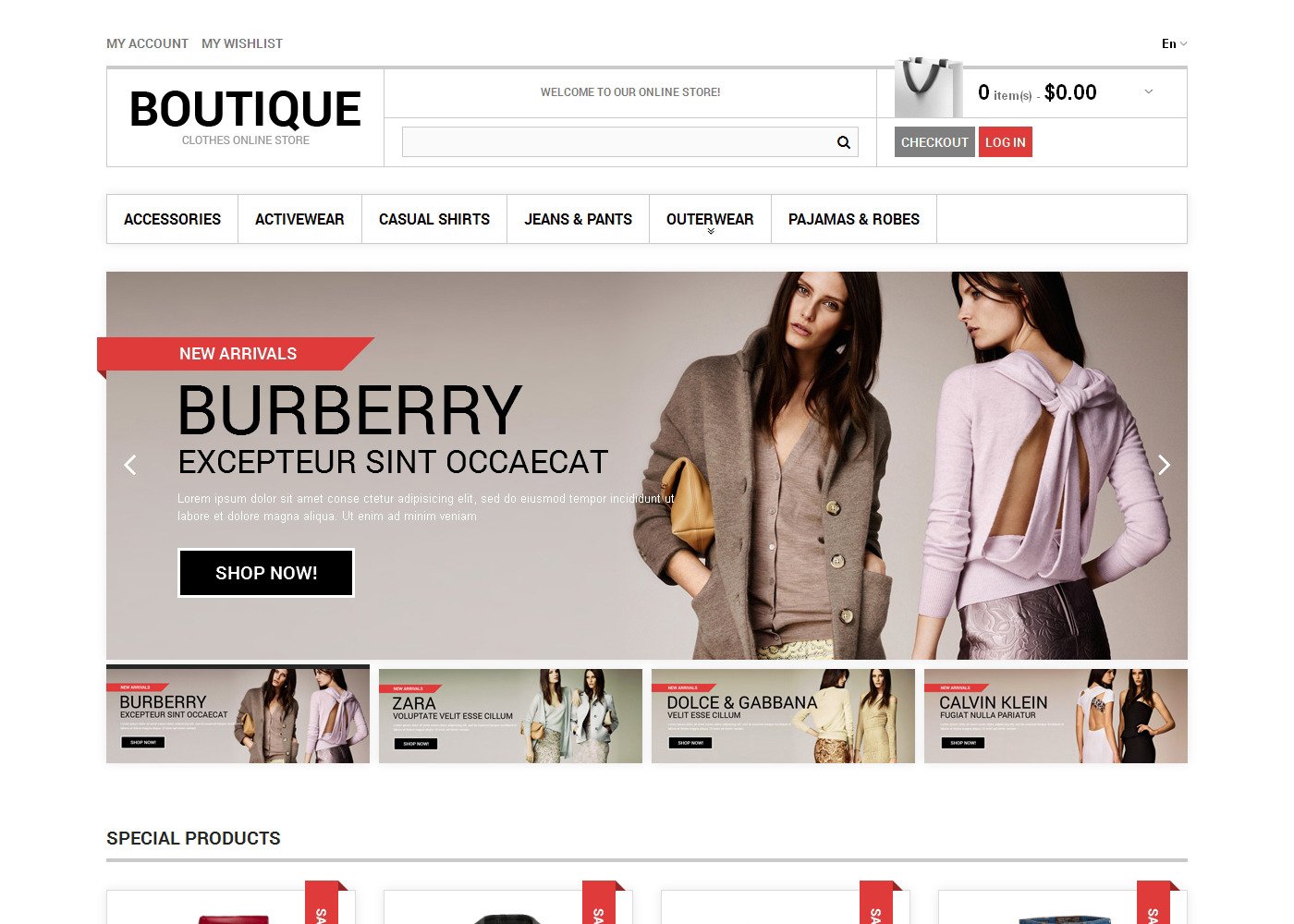 Clothes Boutique Magento Theme Magento 1.9 47455