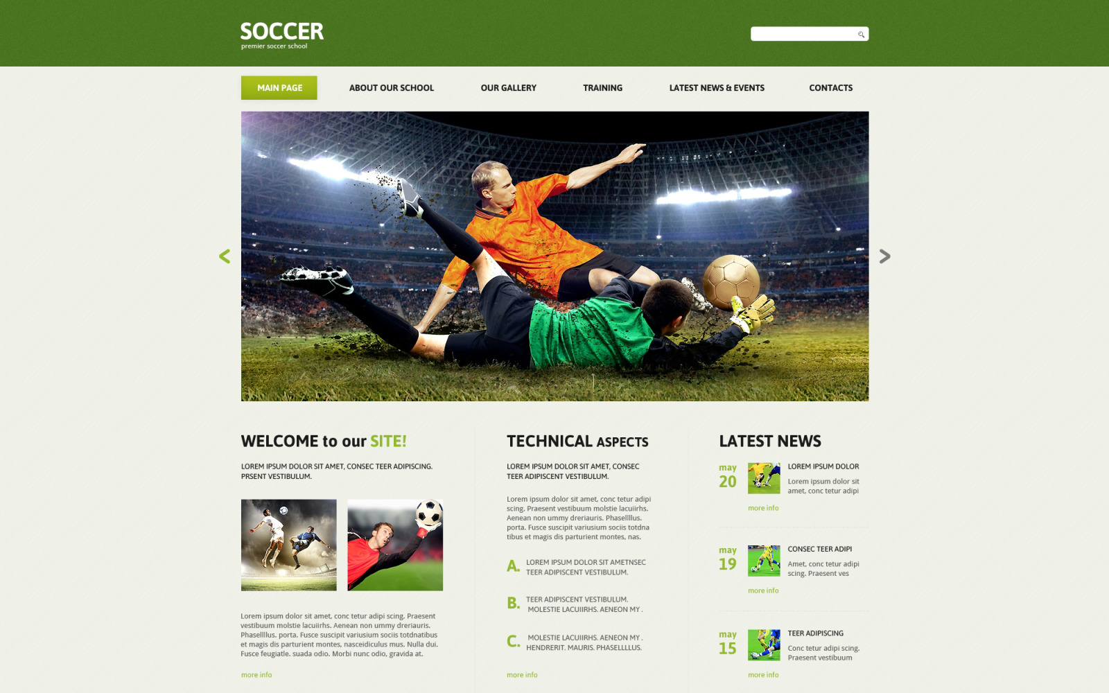 Plantilla Joomla adaptable de fútbol TemplateMonster
