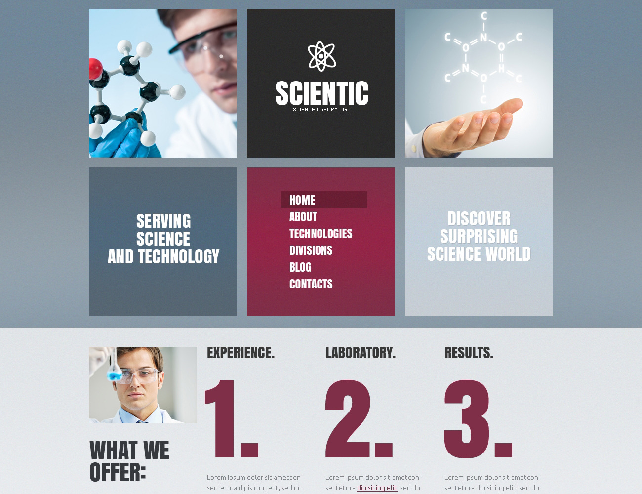 Science Lab Drupal Template #49099 - TemplateMonster