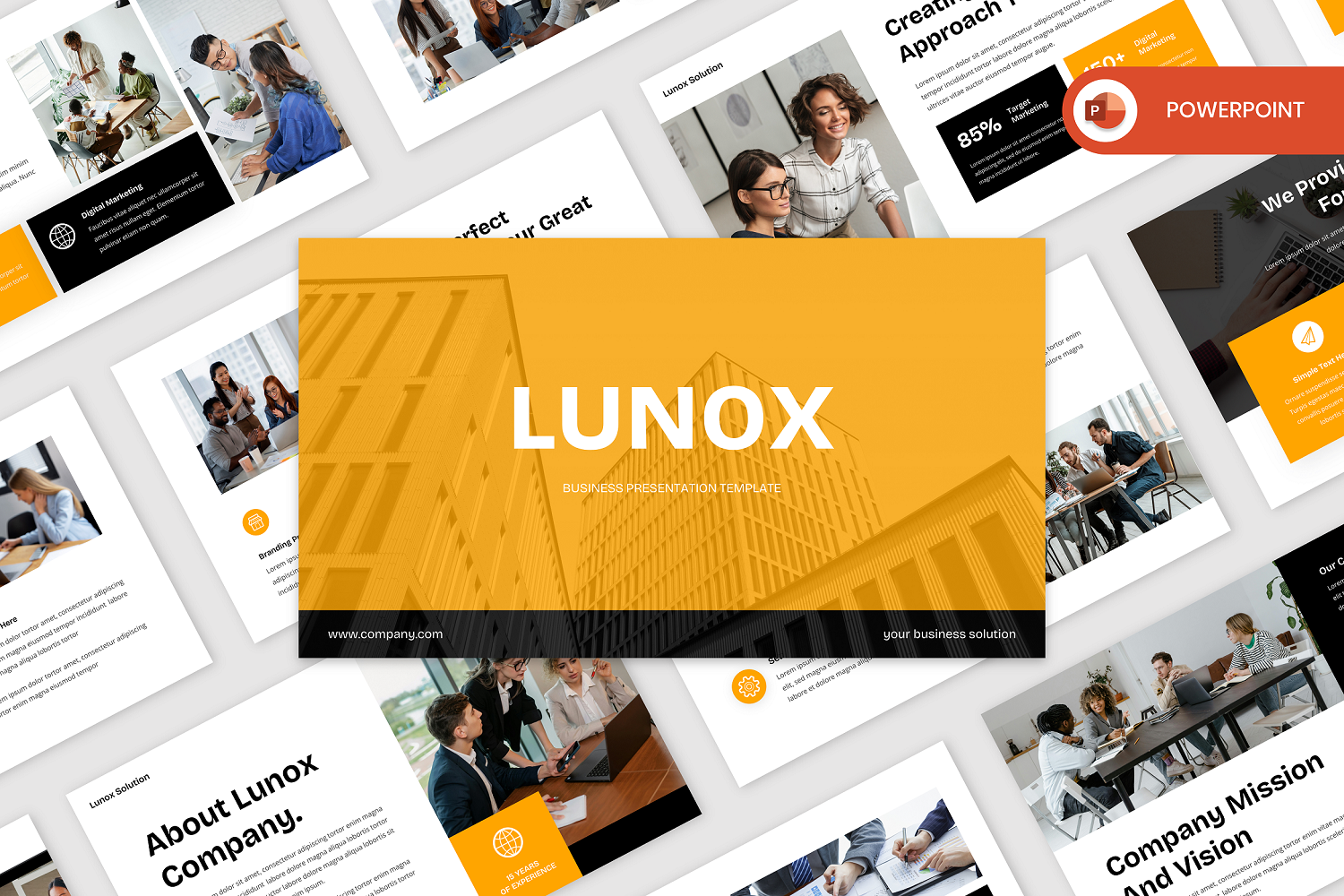 Lunox - Company Business PowerPoint Template