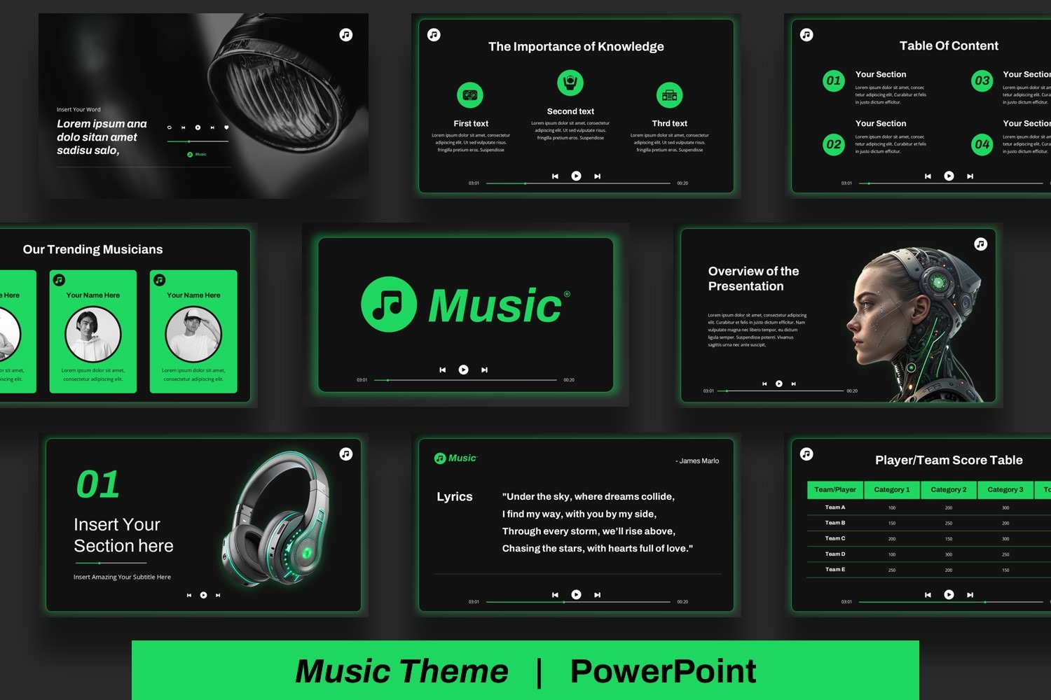 Music PowerPoint Presentation Template - TemplateMonster