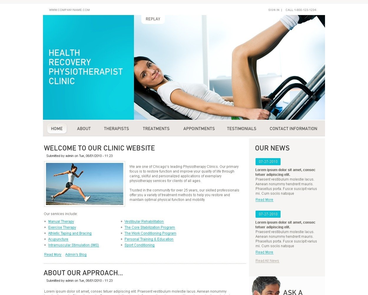 Rehabilitation PSD Template #50345 - TemplateMonster