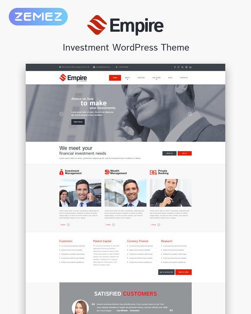 Investment Company Responsive WordPress Theme