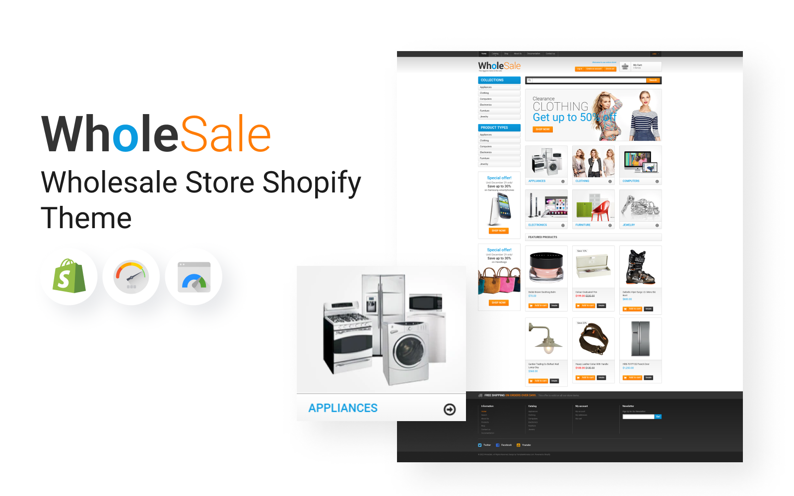 Wholesale Store Shopify Theme TemplateMonster