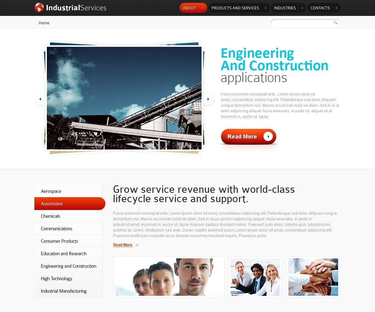 Free HTML5 Website Template Industrial Services Website Template