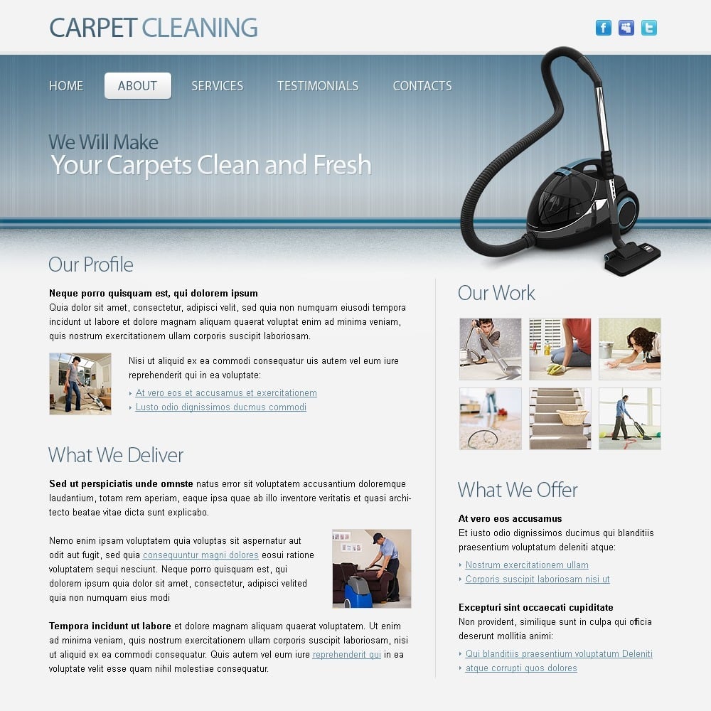 Free Maintenance and Cleaning Website Template