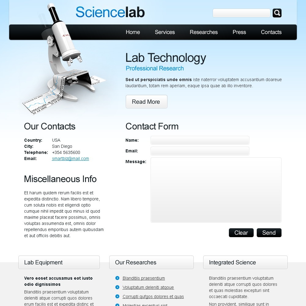 Free Science Website Template 51507 TemplateMonster