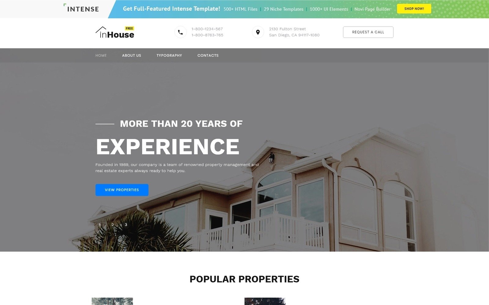 Free Website Template Real Estate Website Template