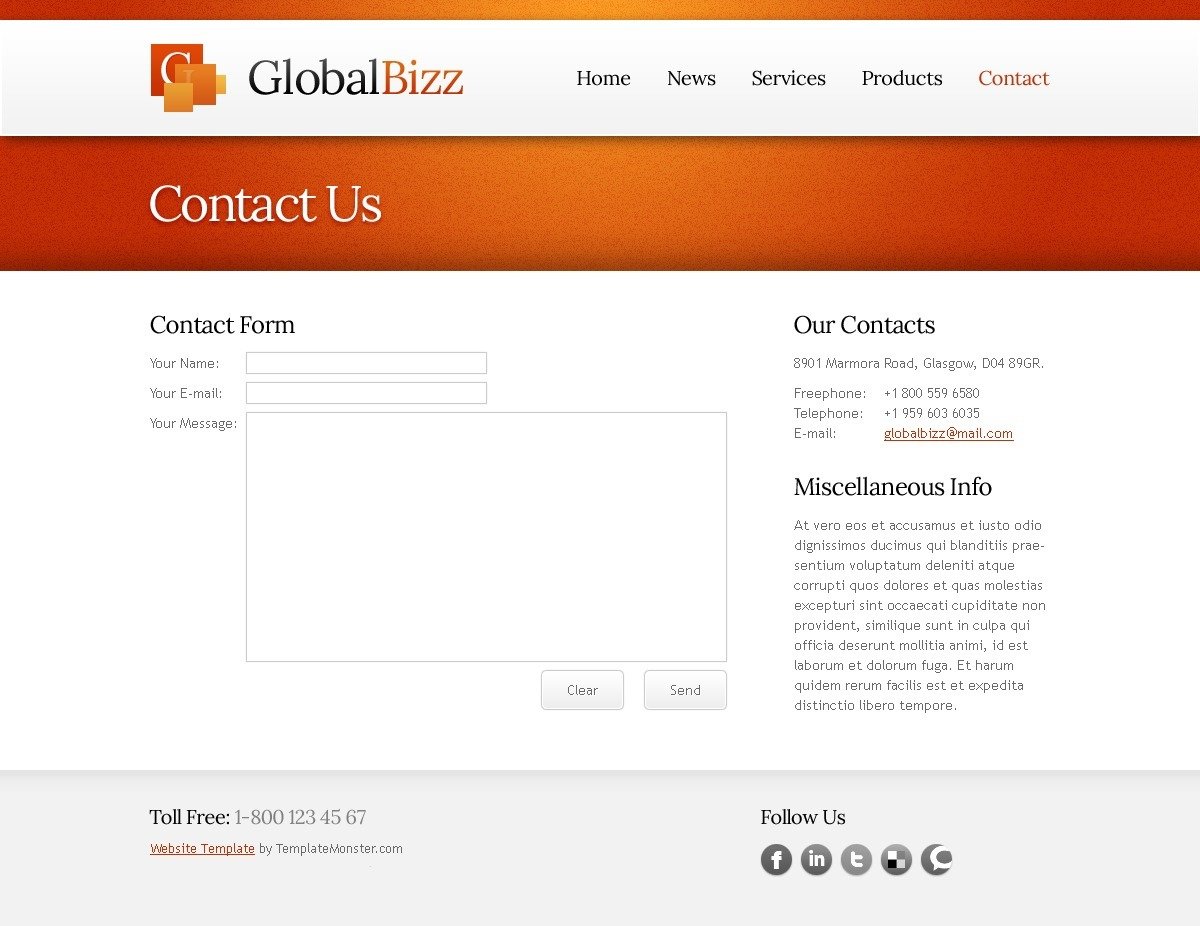 Modelo de site de HTML grátis para site de negócios