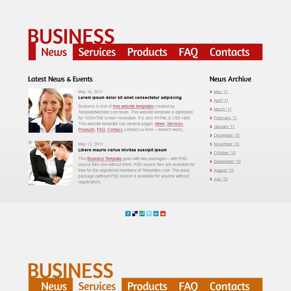 Modelo Layout Web Template Business Web Grátis - Modelo de Site de Layout de Página Única