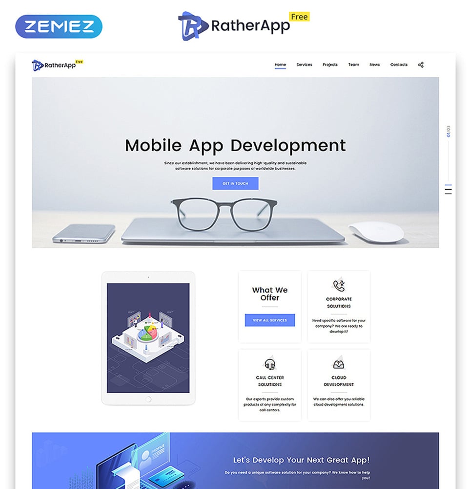 Free HTML5 Single Page Theme Website Template