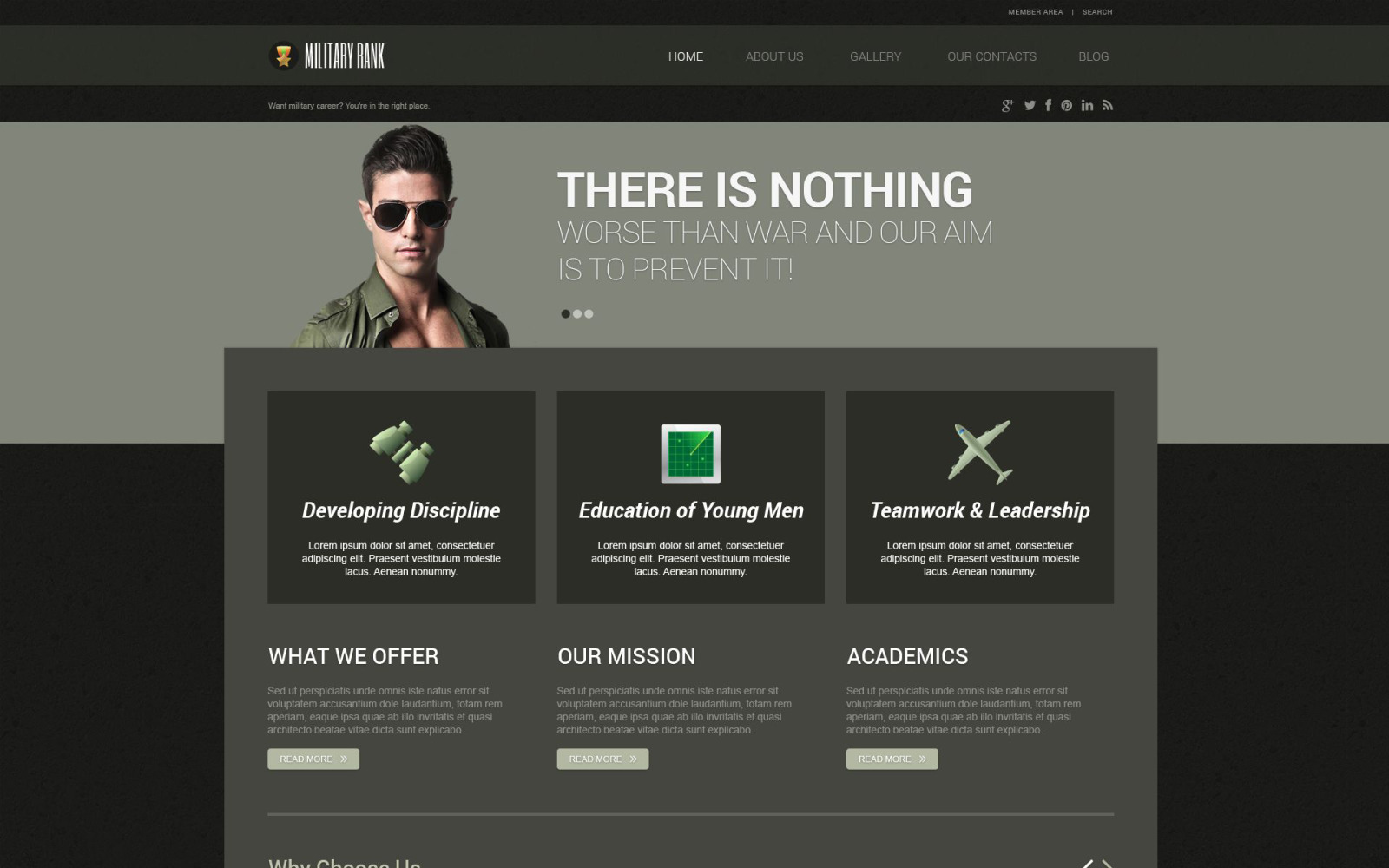 Military Responsive WordPress Theme #52472 - TemplateMonster