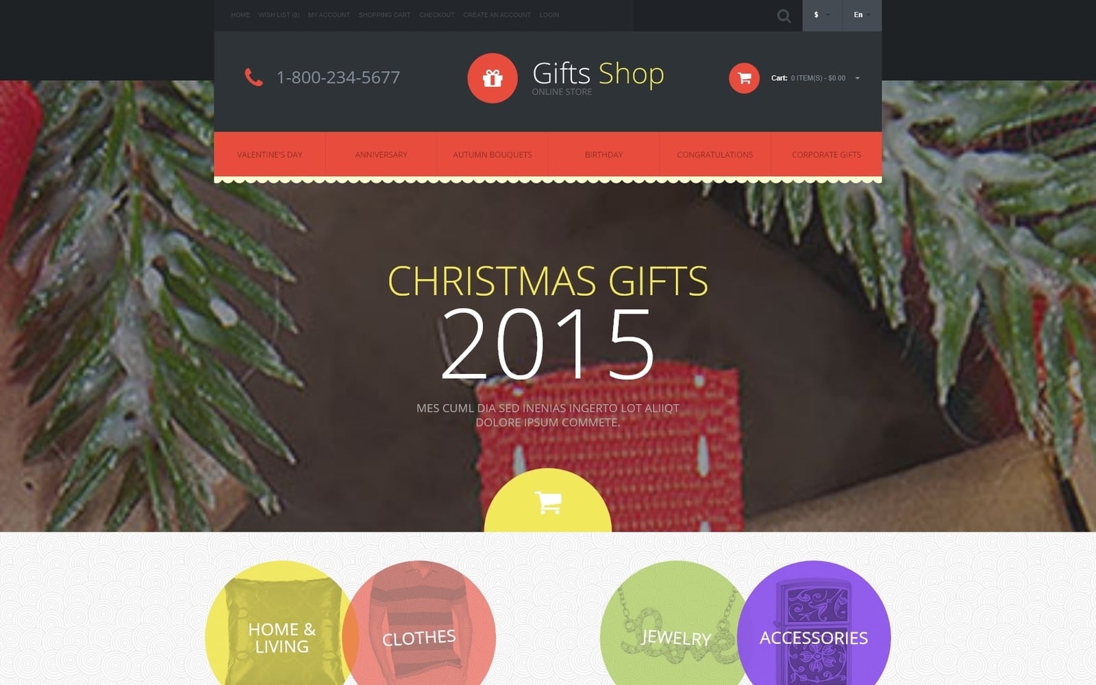 Christmas Gifts Store OpenCart Template TemplateMonster