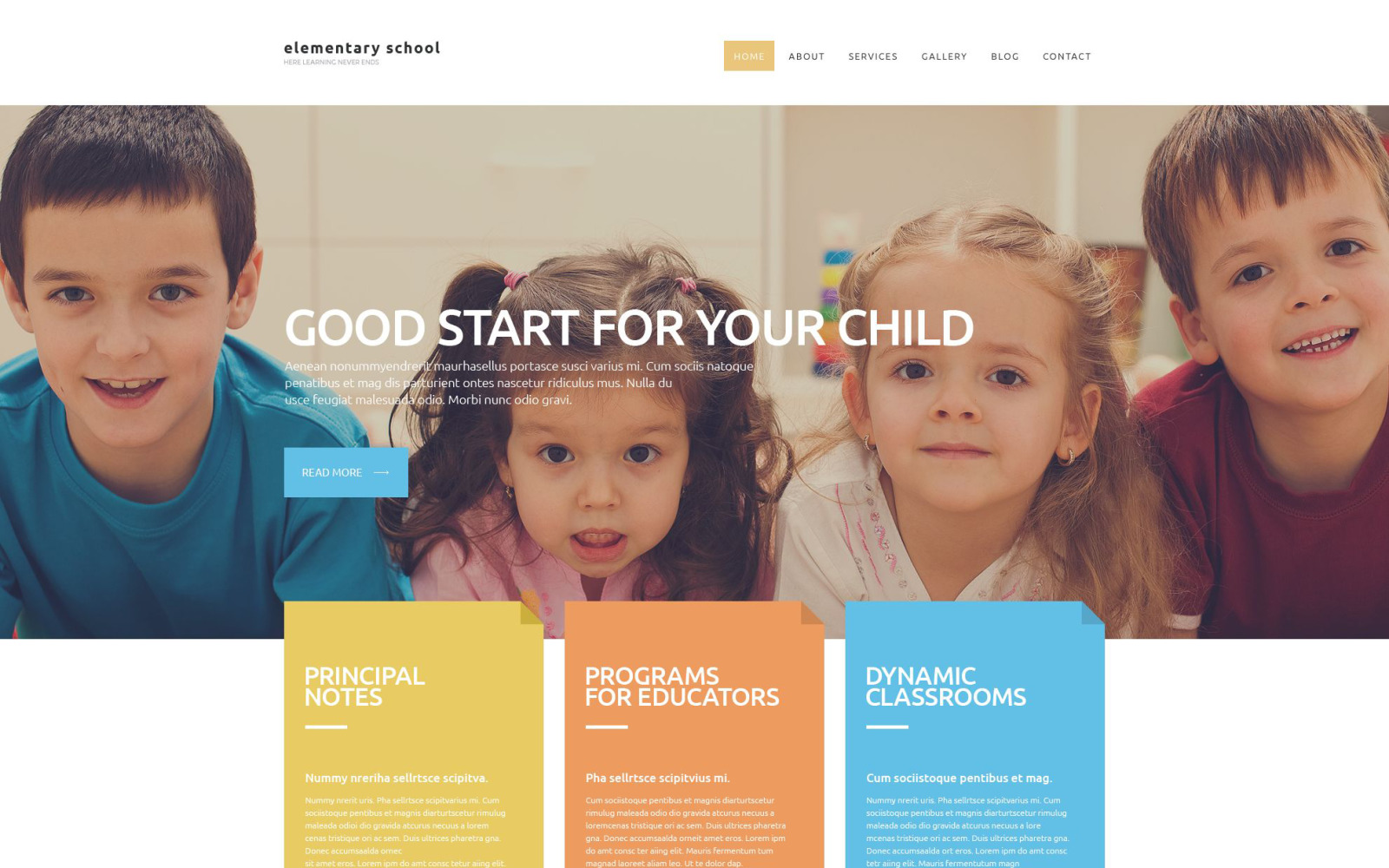 Elementary School site Template 52747 TemplateMonster