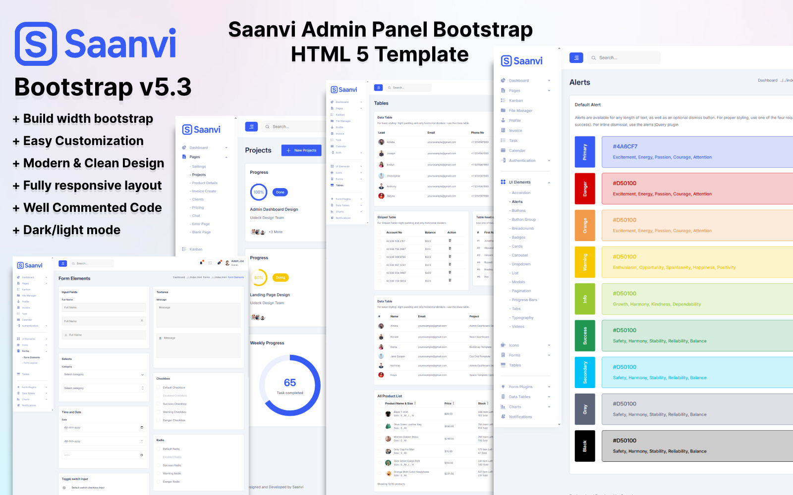 Saanvi - Admin Panel Bootstrap HTML 5 Template Comprehensive ...