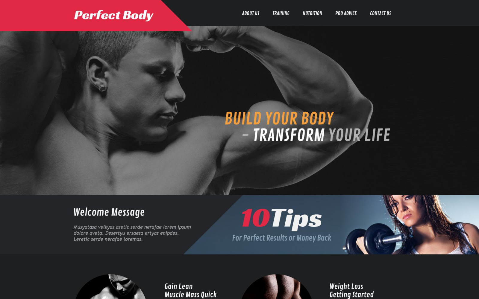 Bodybuilding Responsive Website Template - TemplateMonster