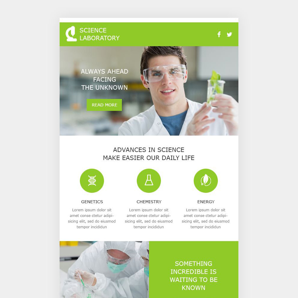 Science Lab Responsive Newsletter Template TemplateMonster