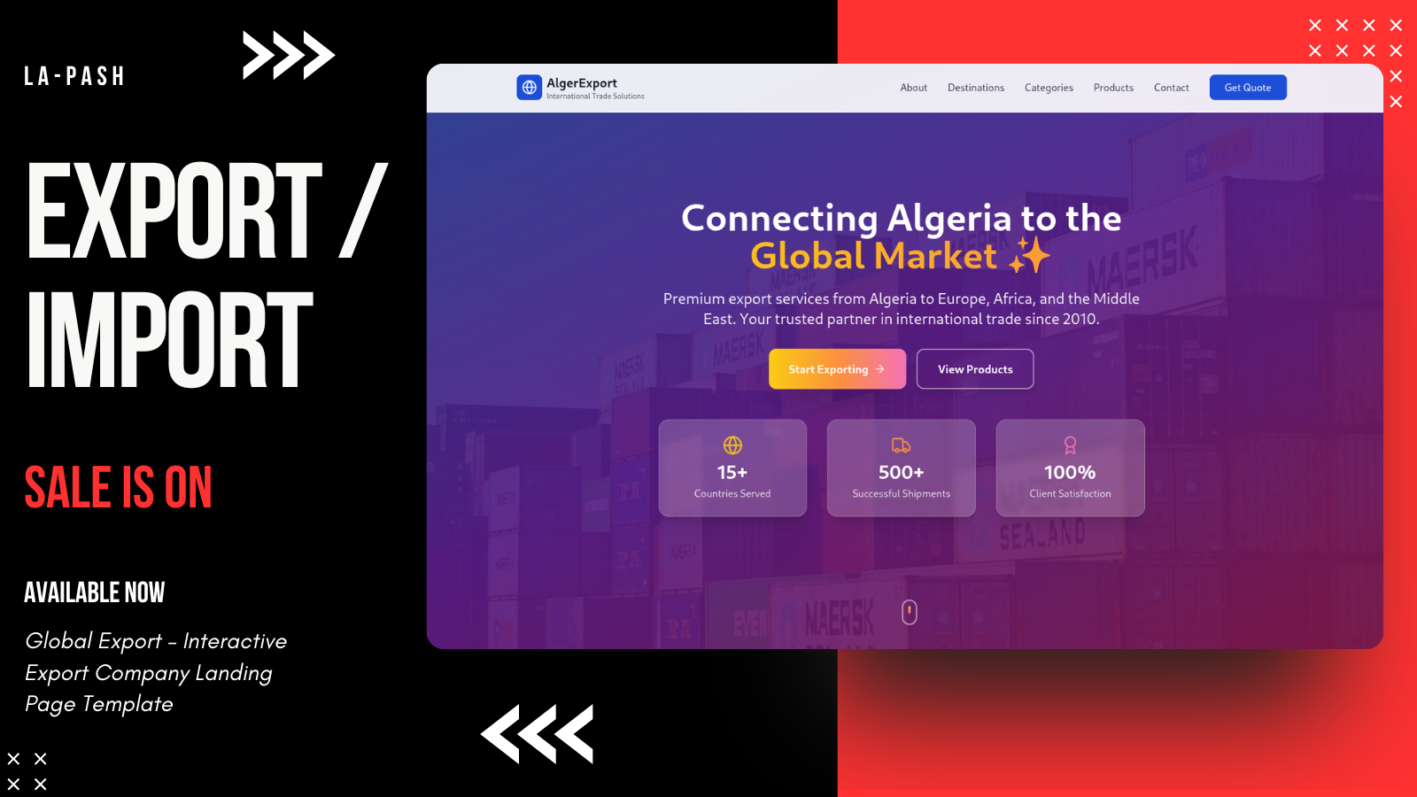 Global Export – Interactive Export and shipping Company Landing Page ...