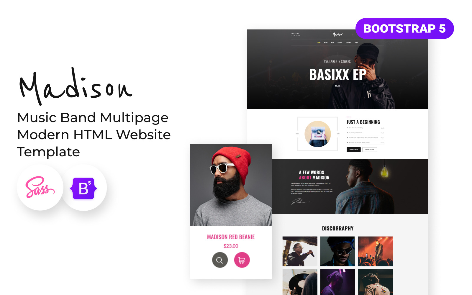 Madison - Singer Multipage HTML5 Website Template