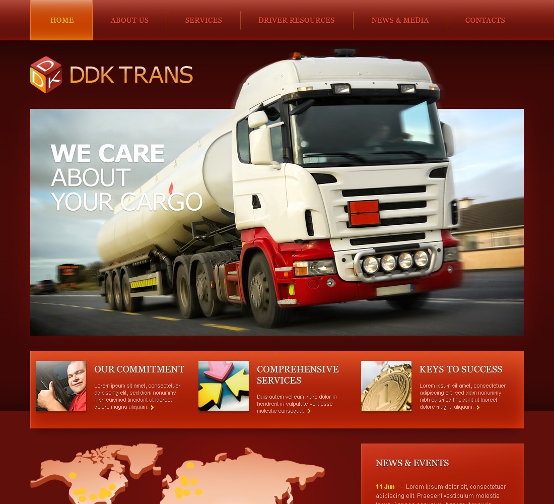 Trucking PSD Template 54244 TemplateMonster