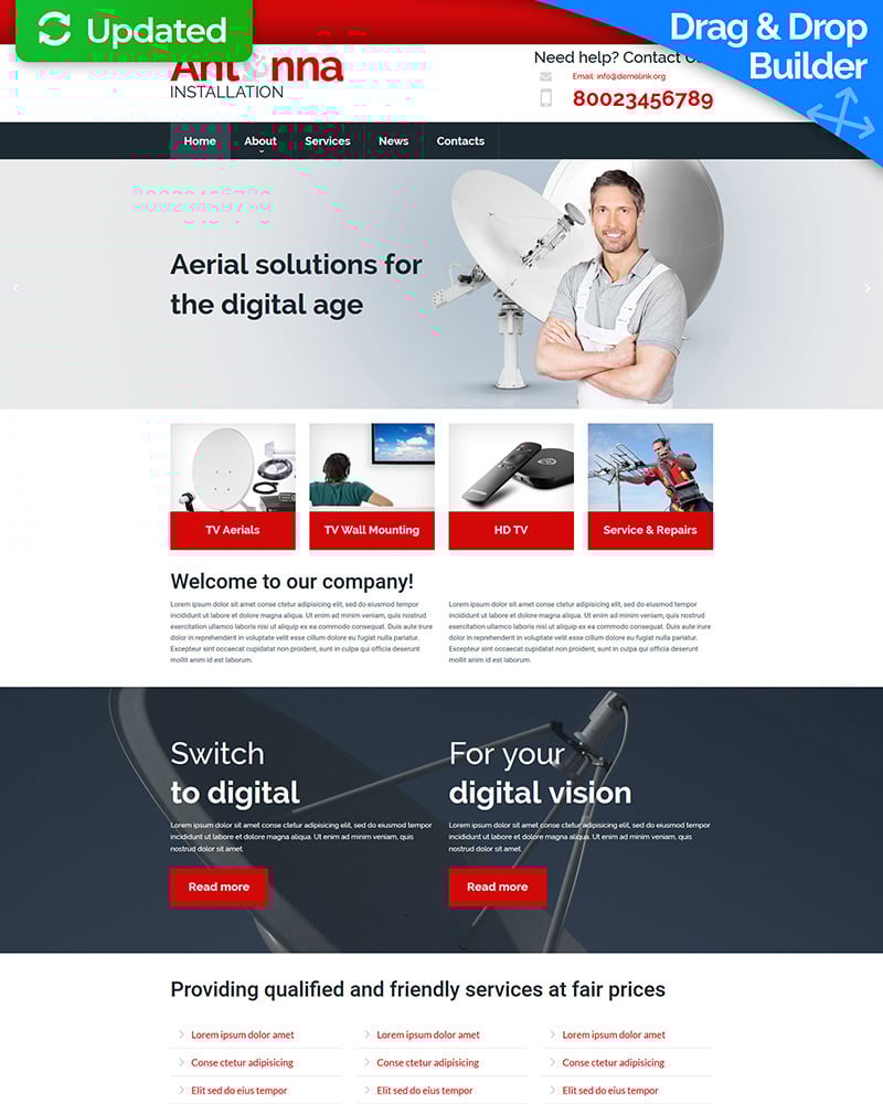 Antenna Installations MotoCMS Website 54627